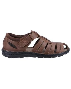 Hush Puppies Albert Fisherman Leather Sandals - Brown
