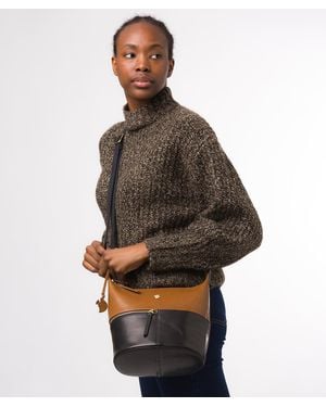 Conkca Little Kristin' & Dark Tan Leather Shoulder Bag - Brown