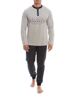 Kisses&Love Klp3 Long Sleeve Fleece Winter Pyjamas - Grey
