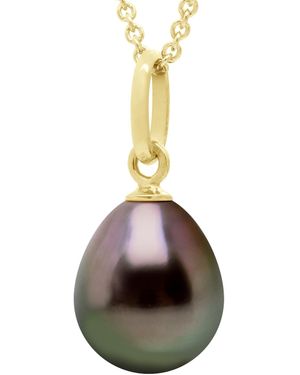 Ateliers Saint Germain Pendant Articulated Thread 750 And Real Cultured Tahiti Pearl Pear 8-9 Mm - Metallic