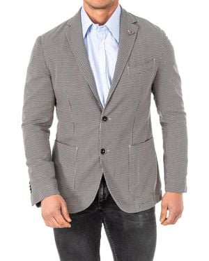La Martina Long Sleeve Blazer With Lapel Collar Hmja01 - Grey
