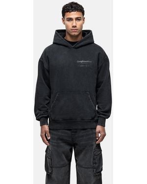 Good For Nothing Oversized Graphic Back Print Overhead Hoody - Blue