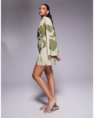 ASOS Kimono Sleeve Mini Dress - Multicolour