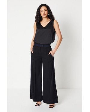 PRINCIPLES Pipe Detail Wide Leg Trouser - Blue