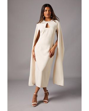 Wallis Petite Embellished Seam Detail Cape Sleeve Dress - Yellow