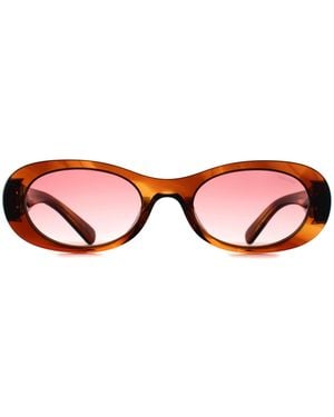 Miu Miu Oval Striped Tobacco Etruscan Gradient Mu06Zs - Red