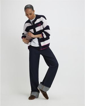 River Island Cardigan Knitted Striped Happy - Blue