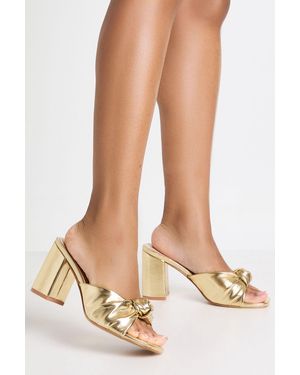 Boohoo Wide Fit Knot Heeled Mules - Metallic