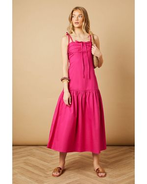 Oasis Cup Detail Halterneck Drop Hem Midaxi Dress - Pink