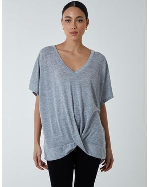 Blue Vanilla Front Twist T-Shirt - Blue