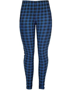 TOPSHOP Dogtooth Check Leggings - Blue