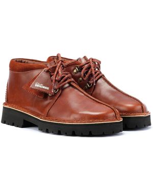 Clarks Desert Trek Xl Leather Tan Boots - Brown