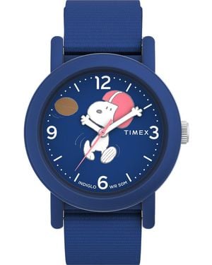 Timex Peanuts Originals Camper Watch Tw2W48500 Fabric - Blue