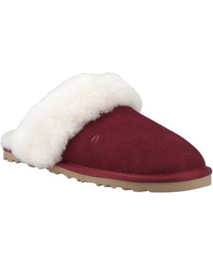 Hush Puppies Samantha Suede Bordeaux Slippers - Red