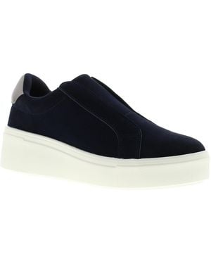 Wynsors Canvas Flatform Shoes Ultimate Slip On Suede Fabric - Blue