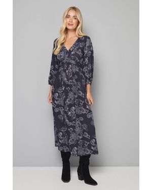 Wallis Petite Floral Lace Insert Midi Dress - Grey