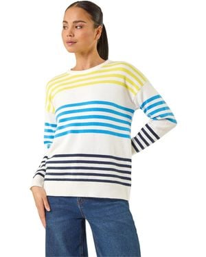 Roman Petite Stripe Knit Jumper - Blue