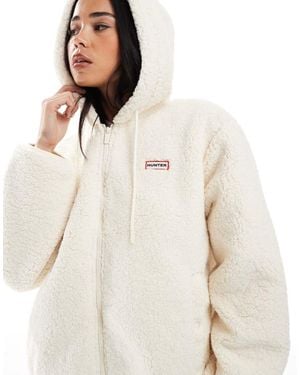 HUNTER Bonelle Borg Jacket With Hood - White