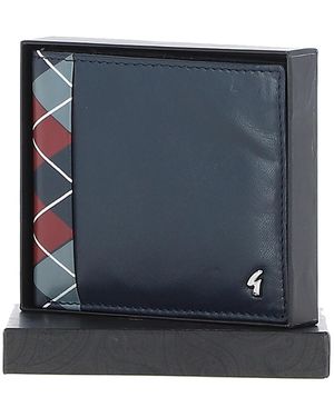Gabicci Real Leather Classic 8 Card Bilfold Wallet - Blue