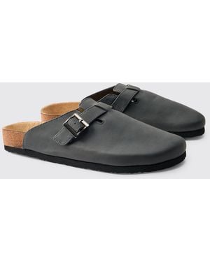 BoohooMAN Pu Mule - Grey