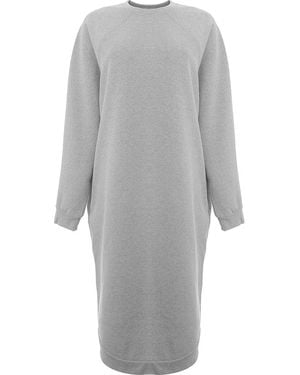 Raey Recycled Yarn Sweatshirt Dress - Grey