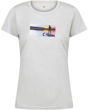 Regatta Fingal Graphic Crew Neck Short Sleeve Jersey T-Shirt - White