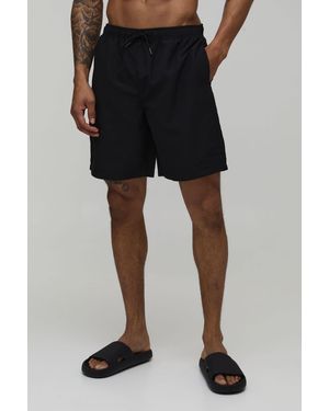 BoohooMAN Long Length Bm Autograph Swim Short - Black
