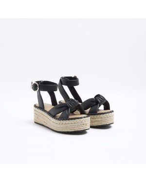 River Island Espadrille Sandals Stitch Wedge Suede in White Lyst UK