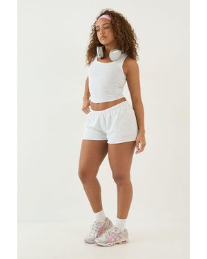 DSGN Studio Lightweight Mid Rise Mini Sweat Short - White
