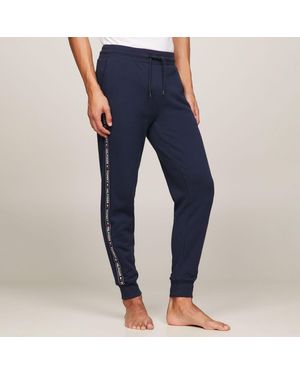 Tommy Hilfiger Logo Tape Lounge Bottoms In Navy - Blauw