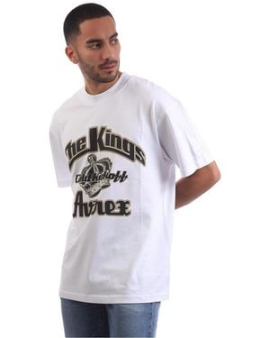 Avirex Glendale Text Graphic Crew Neck Short Sleeve Boyfriend T-Shirt - White