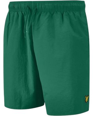 Lyle & Scott And Swim Shorts Rubberised Logo Casual Vintage Half Trousers - Green
