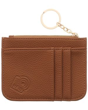 Wynsors Card Holder Rfid Blocking Lining Wallets Purses Kali Zip Fastening Tan - Black