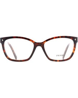 Prada Rectangular Root Tortoise Pr15Zv - Brown