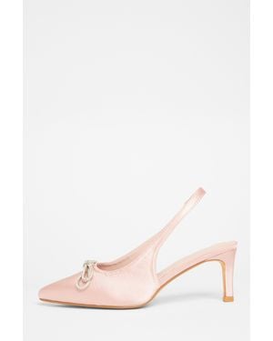 Quiz Wide Fit Sling Back Heels - Pink