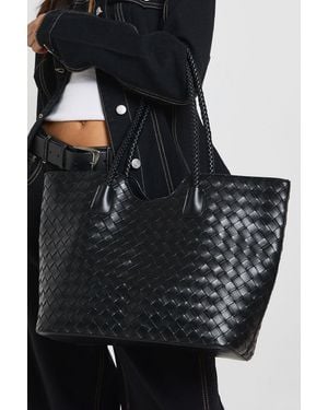 Boohoo Woven Large Tote Bag - Black