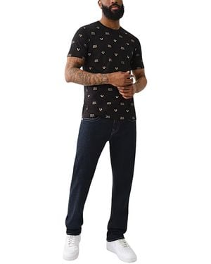 TRUE RELIGION 108334 T Shirts Crew Neck Short Sleeve Summer Soft Cotton Top - Black