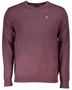 Napapijri Elegant Wool Jumper With Embroidery - Purple
