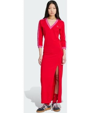 adidas Adicolor Classics 3-Stripes Maxi Dress - Red