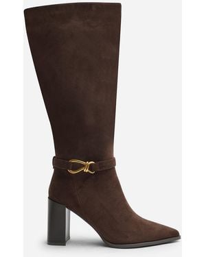 Where's That From Wheres Winona Wide Fit Knot Trim Detail Knee High Boots - Brown