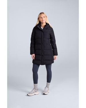 Mountain Warehouse 'Ivy' Down Coat Water Resistant Zip Up Long Hooded Puffer Winter Jacket - Blue