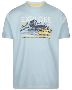 Trespass Thelon Printed Casual T-Shirt (Seafoam Marl) - Blue