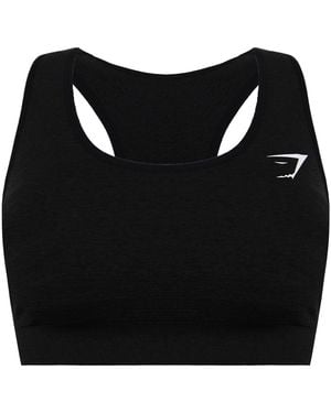 GYMSHARK Vital Seamless Dark Charcoal Sports Bra - Black