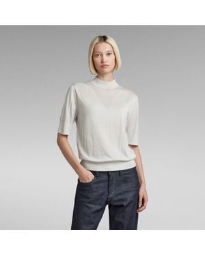 G-Star G-Star Raw Core Mock Neck Knitted Top - Grey