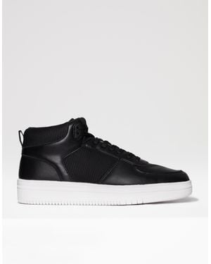 Threadbare 'Villa' Sport Panel High Top Trainers - Black