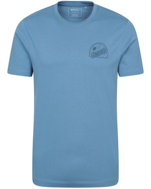 Mountain Warehouse Regional Edinburgh T-Shirt Crew Neck Breathable Everyday Casual Graphic Tee Cotton - Blue
