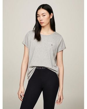 Tommy Hilfiger Pure Cotton T-Shirt Light Heather - White