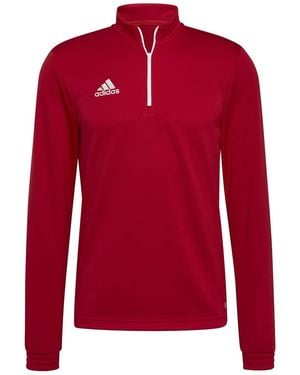 adidas Funnel Neck Zip Long Sleeve Sweatshirt - Red