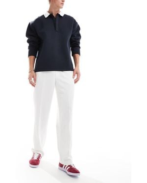 ASOS Pull On Smart Straight Leg Elasticated Waist Trousers - Blue