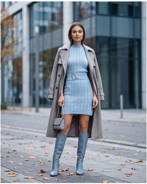 RYVAN Knit Dress - Blue
